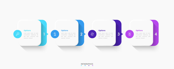 Vector Infographic label design template with icons and 4 options or steps. Can be used for process diagram, presentations, workflow layout, banner, flow chart, info graph.