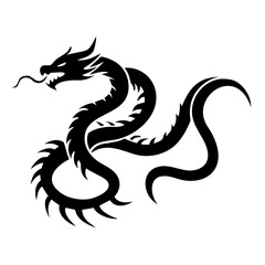 Chinese dragon silhouette