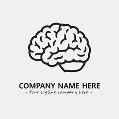 Brain illustration black and white for logo company vector image