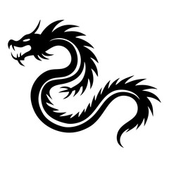 Chinese dragon silhouette