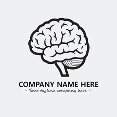 Brain illustration black and white for logo company vector image