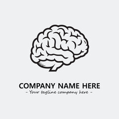 Brain illustration black and white for logo company vector image
