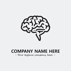 Brain illustration black and white for logo company vector image