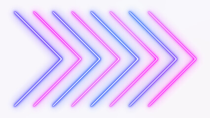 abstract neon lights arrows isolated on transparent background, png technology futuristic game and science social media design element