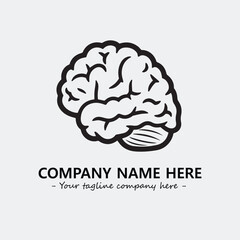 Brain illustration black and white for logo company vector image