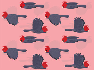 Gang Gang Cockatoo Cute Cartoon Character Seamless Wallpaper Background © bullet_chained