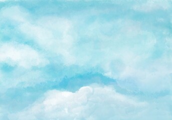 Watercolor sky painting, hand drawn for background.