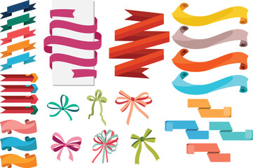 Ribbons banner bundle vector file