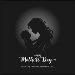 Happy Mothers Day Social Media Creative Mother Holding Baby with Love 