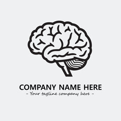 Brain illustration black and white for logo company vector image