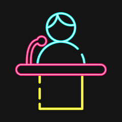 Icon campaign speech. Indonesian general election elements. Icons in neon style. Good for prints, posters, infographics, etc.