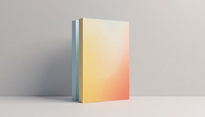 Self help book mock up upright with uplifting color tones, no text, no logo.