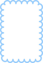 Scalloped rectangle border with light blue outline.