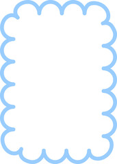 Fototapeta premium Scalloped rectangle border with light blue outline.
