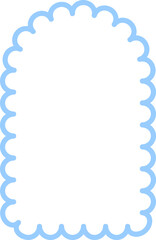 Scalloped rectangle border with light blue outline.