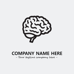 Brain illustration black and white for logo company vector image
