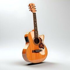 Obraz premium Acoustic Guitar A Musical Instrument for Leisure and Hobby