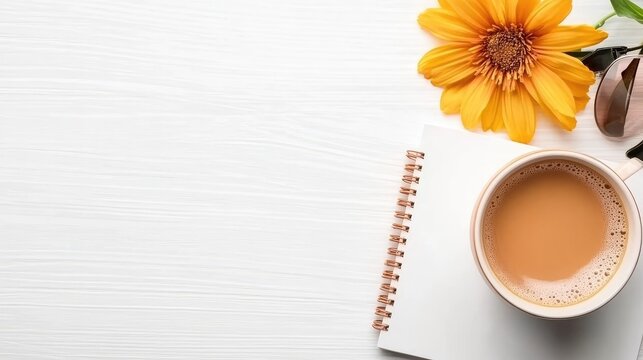 A clean desk with only a notebook and pen, nothing else