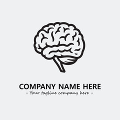 Brain illustration black and white for logo company vector image