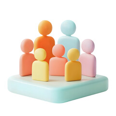 A stylized image of a diverse family, presented in pastel tones.