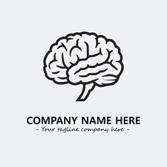 Brain illustration black and white for logo company vector image