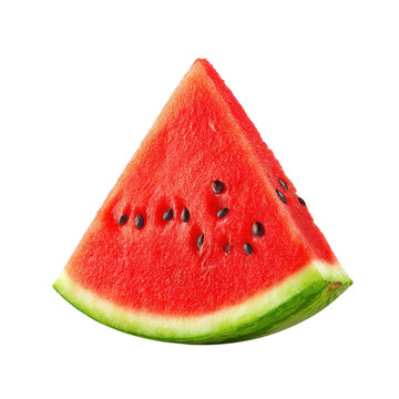 Fresh slice of watermelon with seeds. Concept of summer, fruit, and healthy eating.