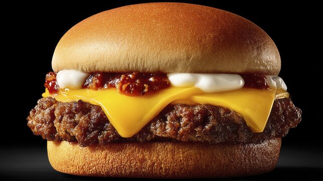 Side profile of a hamburger bun, emphasizing its height and slightly curved shape - fast restaurant tall snack bakery