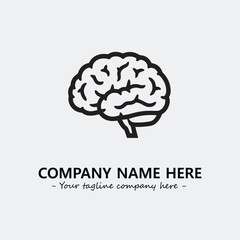 Brain illustration black and white for logo company vector image