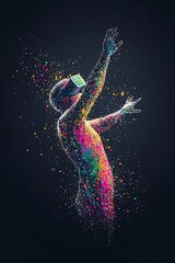 Naklejka premium VR experience, digital art, person