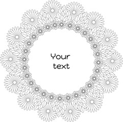 Obraz premium boho line art floral wreath isolated