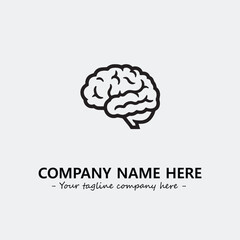 Brain illustration black and white for logo company vector image