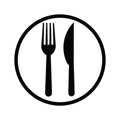 Fork Knife Minimal Icon Vector