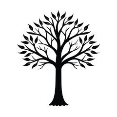 Fototapeta premium Minimalist Tree Clean Silhouette Vector