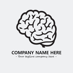 Brain illustration black and white for logo company vector image