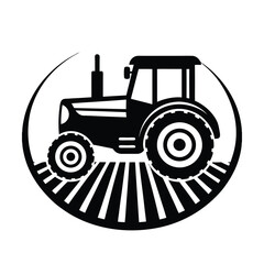Tractor Field Minimal Vector Illustration