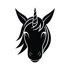 Unicorn Face Minimalist Clean Vector