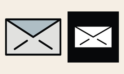 Mail icons set featuring various color options and professional designs.Includes email signs,symbols,and envelope icons,perfect for modern communication and digital interfaces.Vector illustration