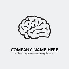Brain illustration black and white for logo company vector image