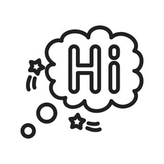Hi Bubble icon vector image. Suitable for mobile apps, web apps and print media.