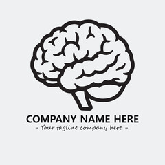 Brain illustration black and white for logo company vector image