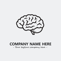 Brain illustration black and white for logo company vector image
