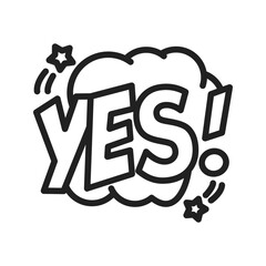 Yes Bubble icon vector image. Suitable for mobile apps, web apps and print media.