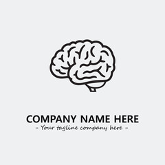 Brain illustration black and white for logo company vector image