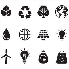 Eco and Environment Icons Set Vector