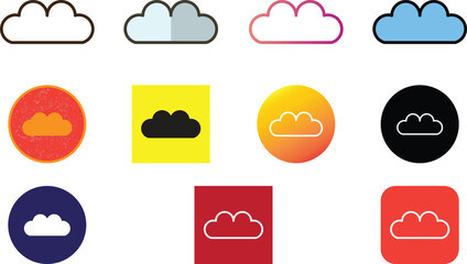Vector flat clouds icons set for web and mobile applications