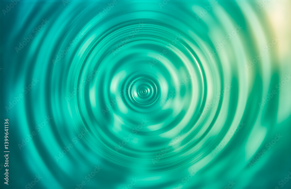 Aufkleber Concentric circles of turquoise and teal water ripple outwards, creating a mesmerizing, abstract image.  The gradient effect adds depth and calmness.