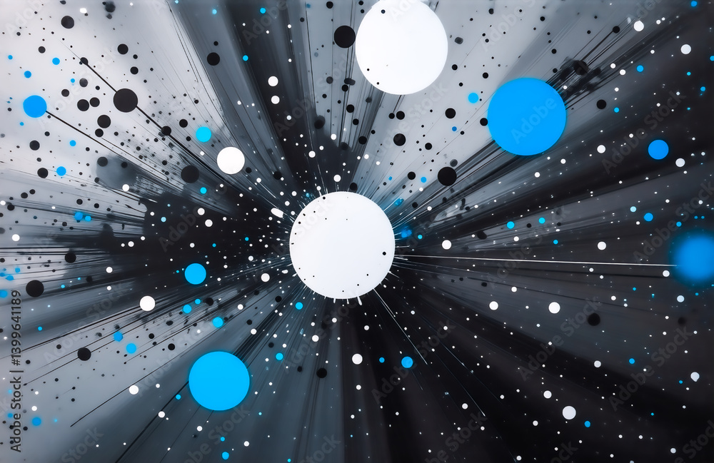 Aufkleber abstract burst of light and color, radiating outwards from a central point. grey, black, white, and 