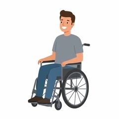 Young man in wheelchair smiling.