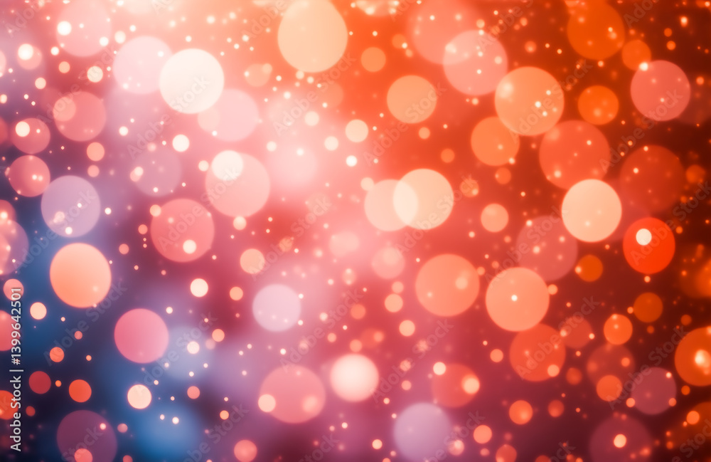 Leinwandbilder abstract background featuring a vibrant blend of red, orange, and blue bokeh lights. the image evoke