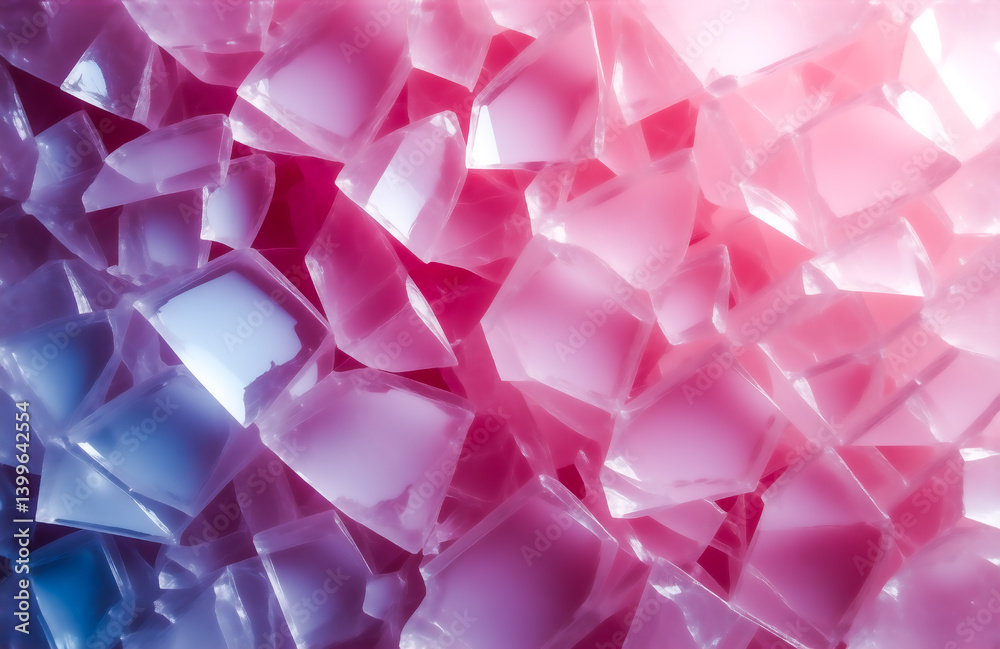 Fototapete a vibrant abstract image showcasing a multitude of shattered, translucent fragments in a gradient of